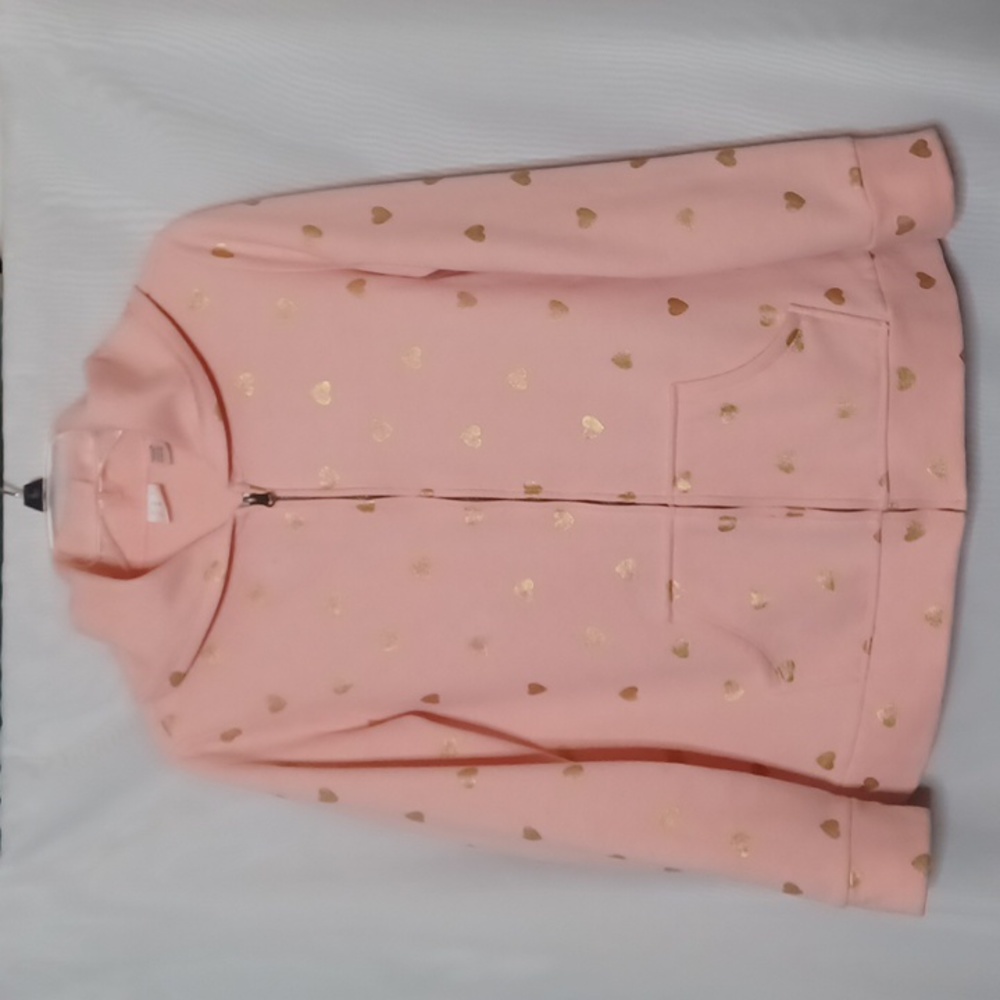 CRB Girls Pink With Gold Hearts Hoodie. Size XL (181/2)